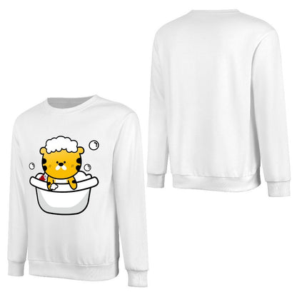 Front Patterned Long Sleeve TopStreet Crewneck