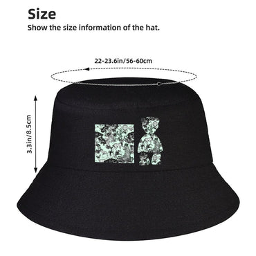 Everyday Black Bucket Hat with Subtle Text Design