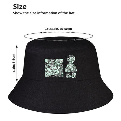 Everyday Black Bucket Hat with Subtle Text Design
