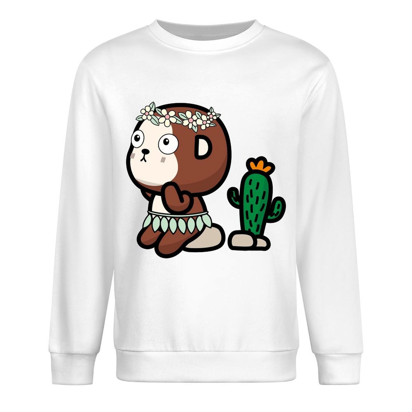 Front Patterned Long Sleeve TopLong Lasting Relaxed Fit