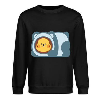 Front Patterned Long Sleeve TopCrew Neck Printing