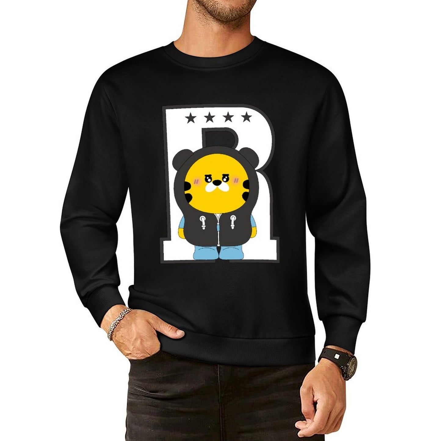 Front Patterned Long Sleeve TopActiveWear EverydayWear