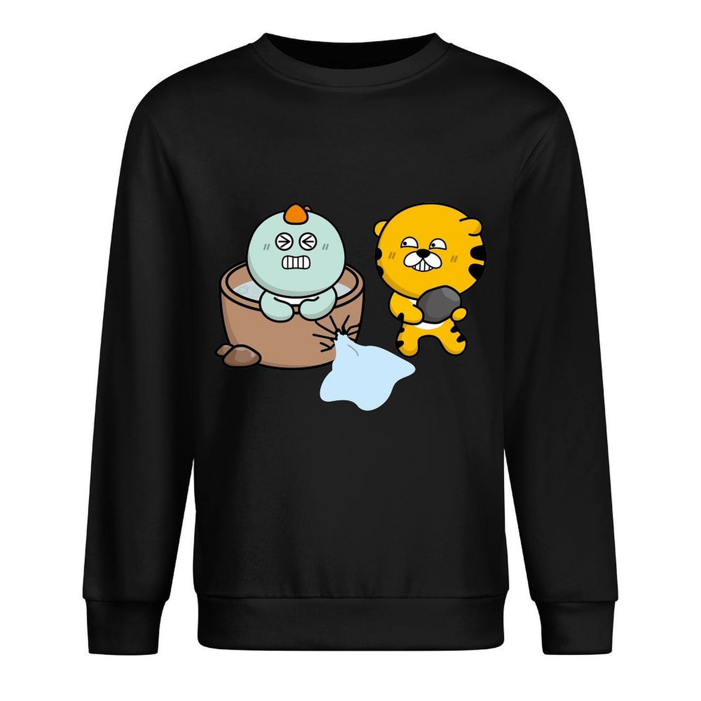 Front Patterned Long Sleeve TopMidweight DailyFit