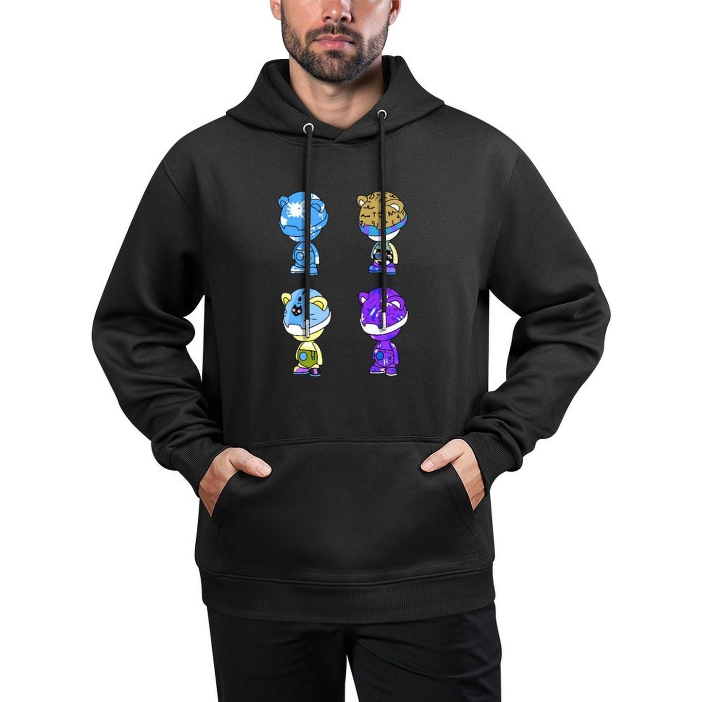 Hoodie Front PatternSolid Active