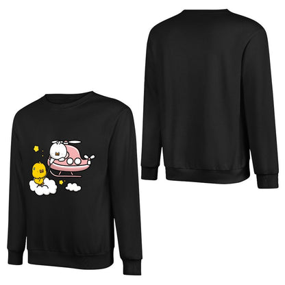 Front Patterned Long Sleeve Top Plain Cotton