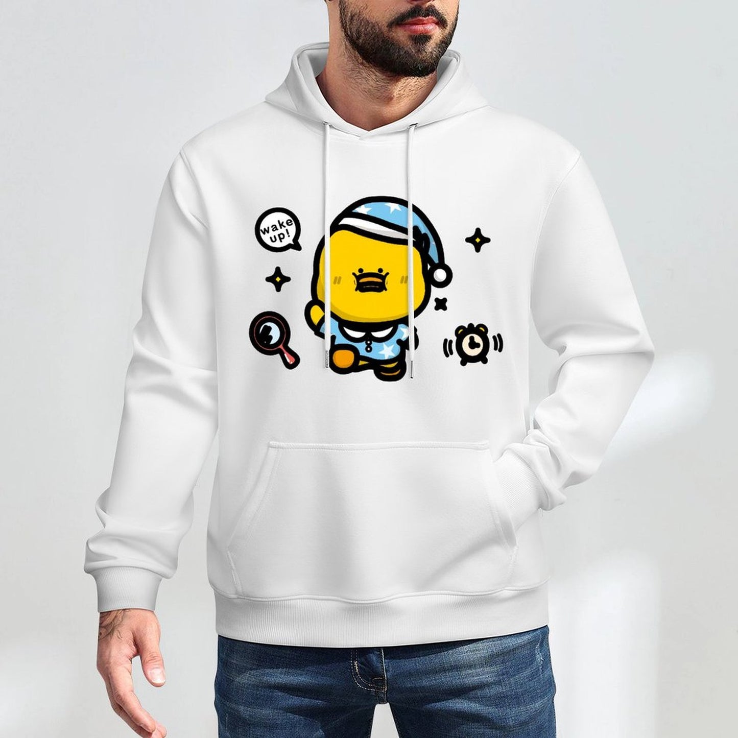 Solid Basic Front Graphic Hoodies