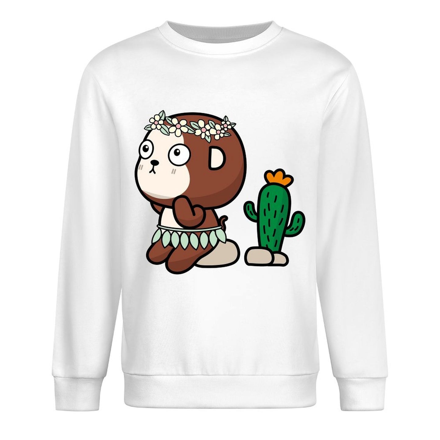 Front Patterned Long Sleeve TopSoft Batch-Printed