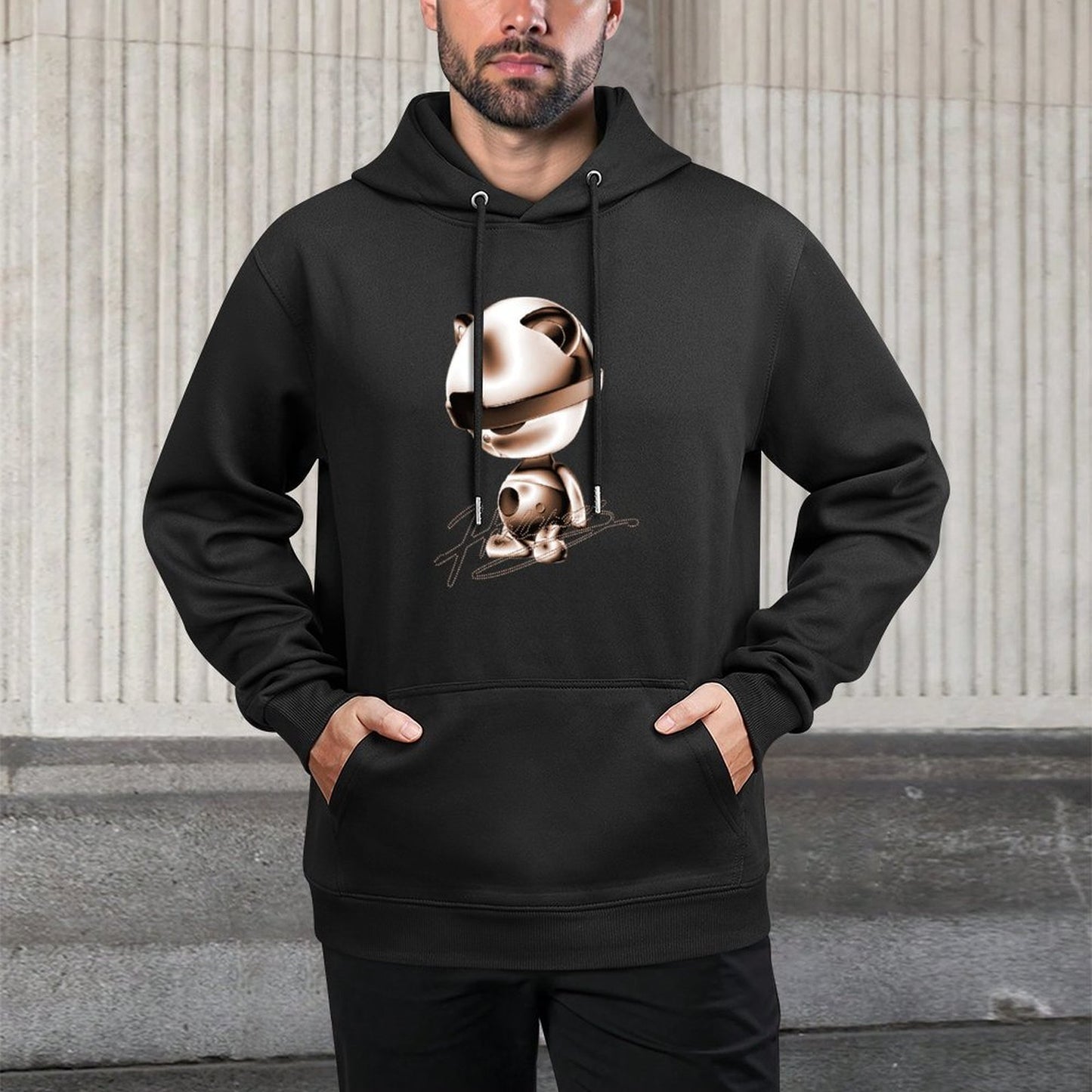 IPIB 250g Hooded Pocket Sweatshirt Front GraphicMen's Hooded  Sweatshirt6000027-2