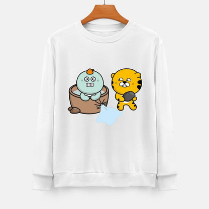 Front Patterned Long Sleeve TopMidweight DailyFit