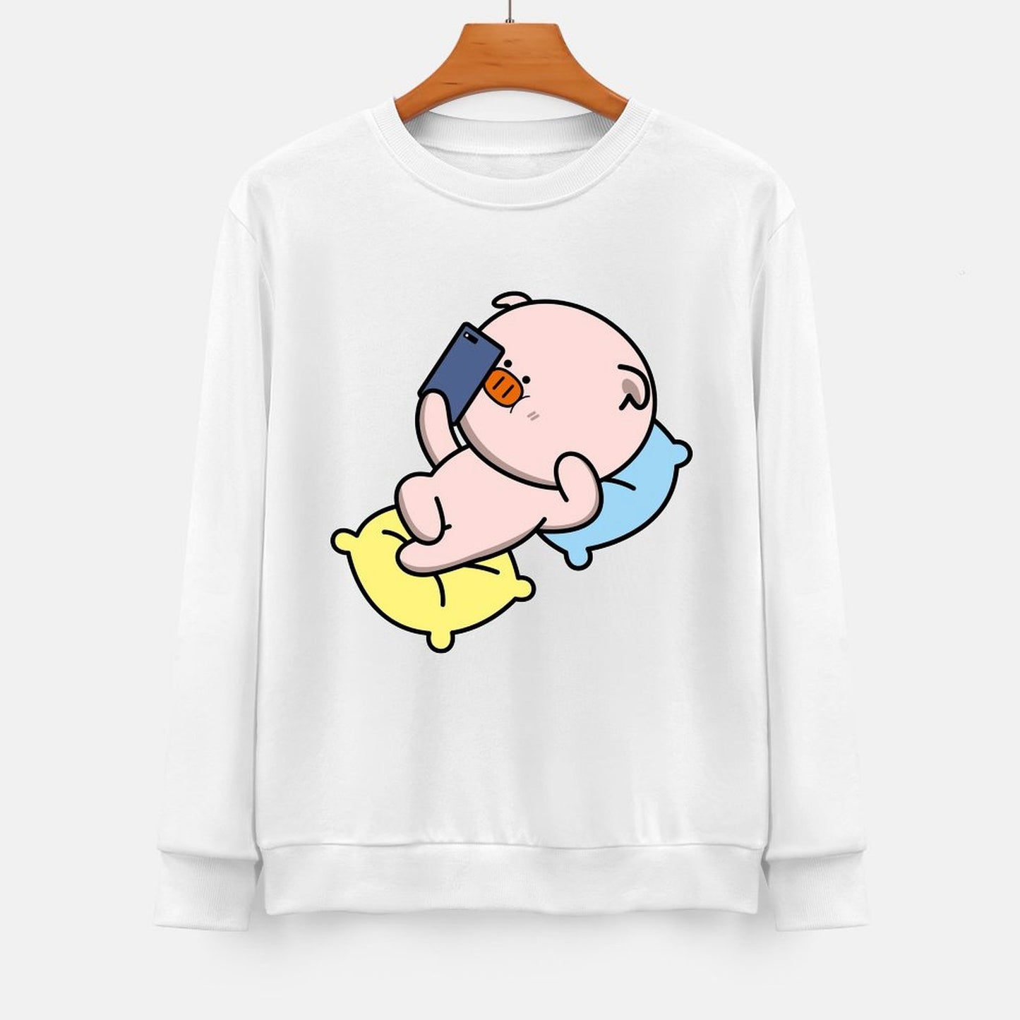 Front Patterned Long Sleeve TopLooseFit AllSeason