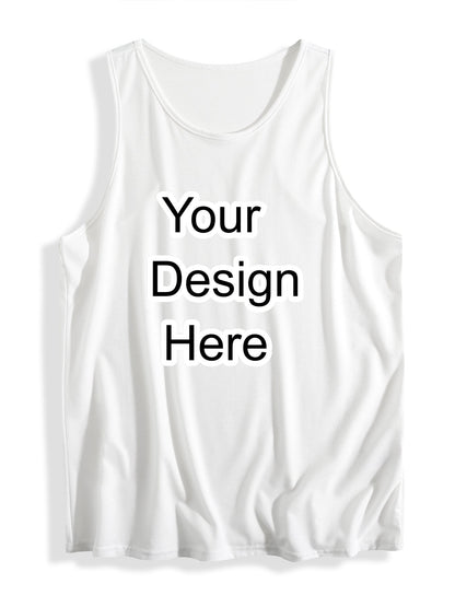 Custom-made white comfortable women's sleeveless T-shirt