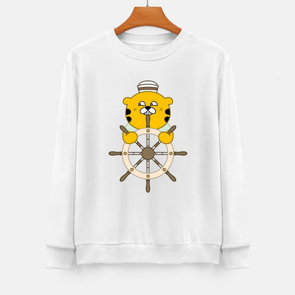 Front Patterned Long Sleeve TopChill Fade-Proof