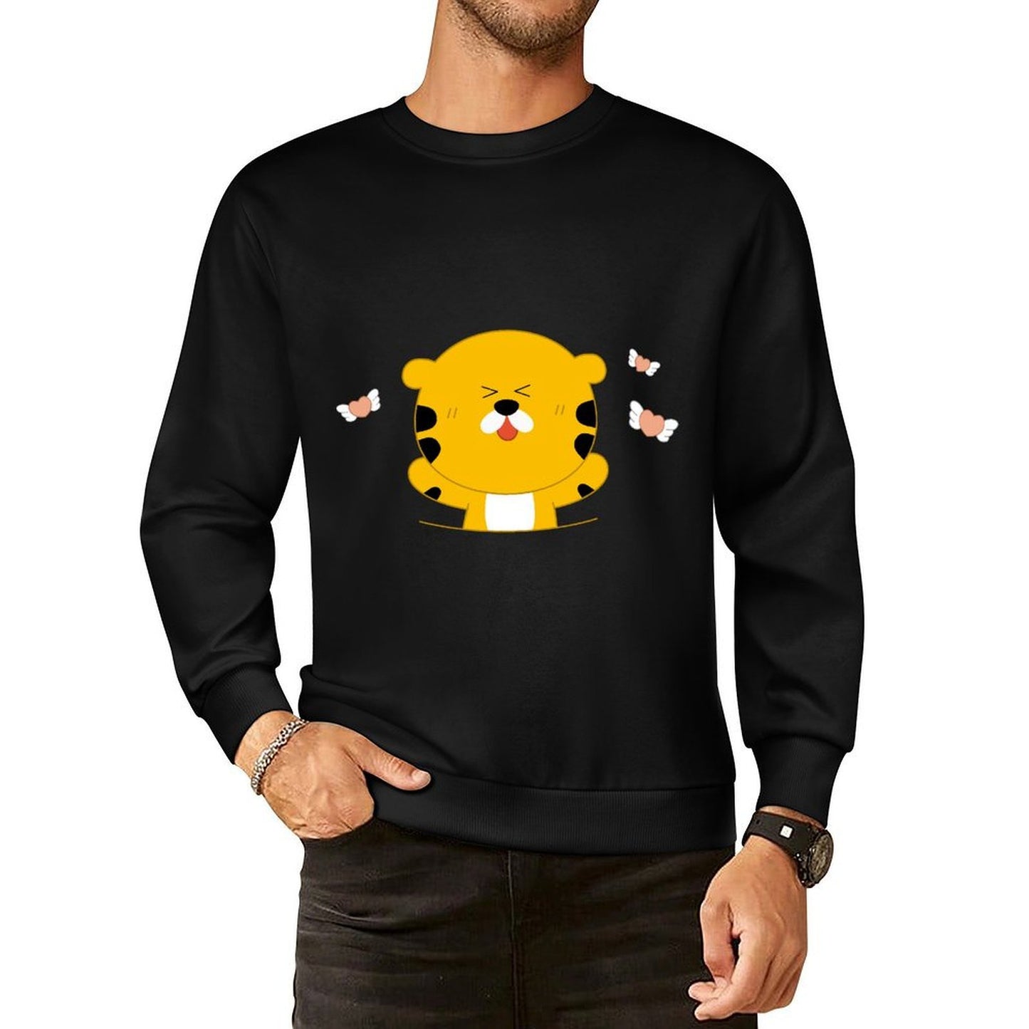 Front Patterned Long Sleeve TopFitted Street