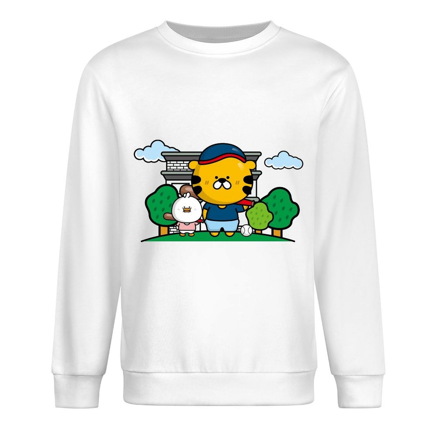 Front Patterned Long Sleeve TopEveryday Shrink-Resistant