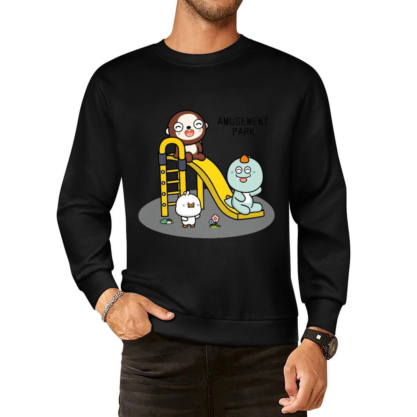 Front Patterned Long Sleeve TopWrinkle-Free Crisp Print