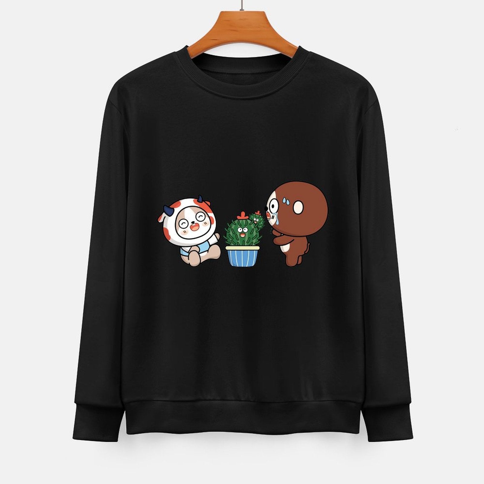  Front Patterned Long Sleeve TopBasic ClassicLine