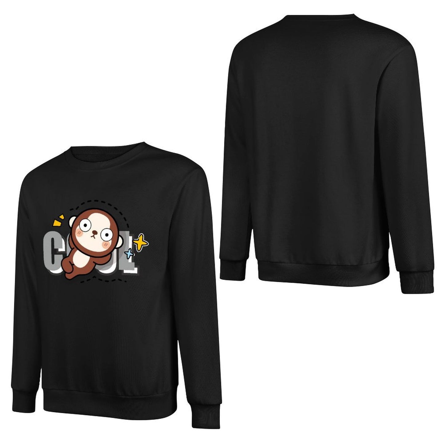 Front Patterned Long Sleeve TopColorfast Double-Stitched