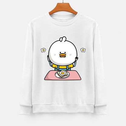 Front Patterned Long Sleeve TopSolid Double-Stitched