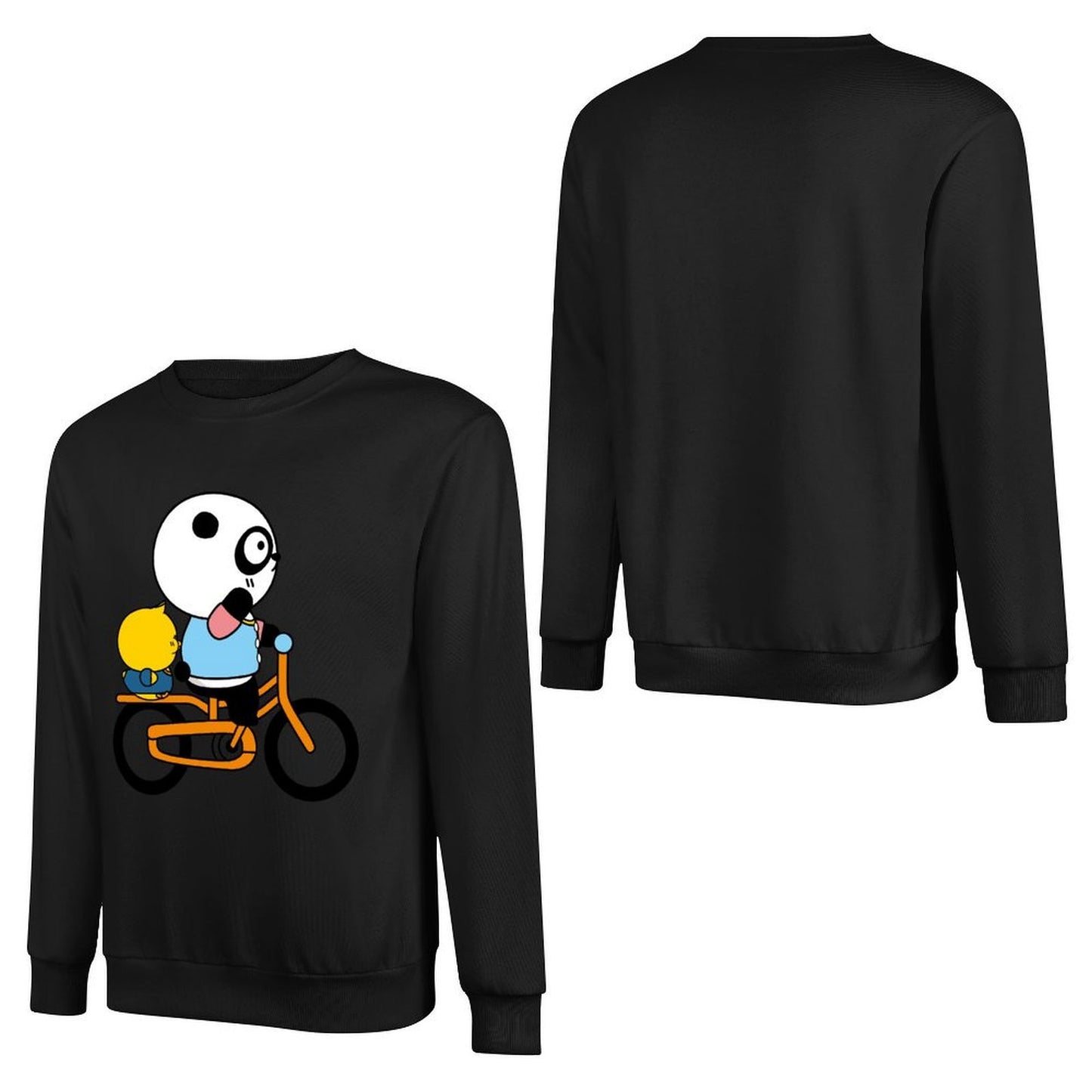 Front Patterned Long Sleeve TopOriginal Double-Stitched