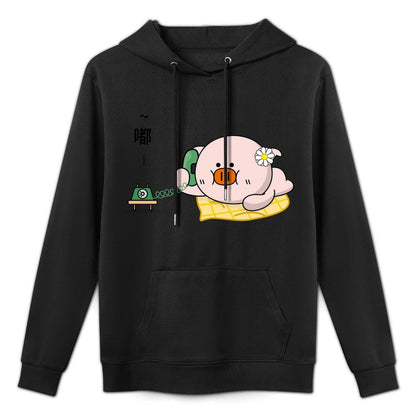 Double-Stitched Lightweight Front Graphic Hoodies