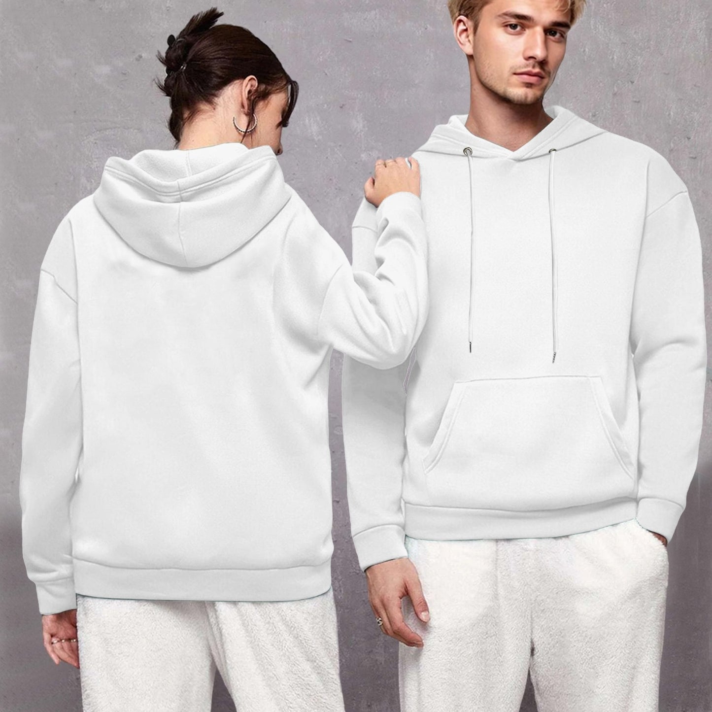 Custom-made high-quality white hoodie