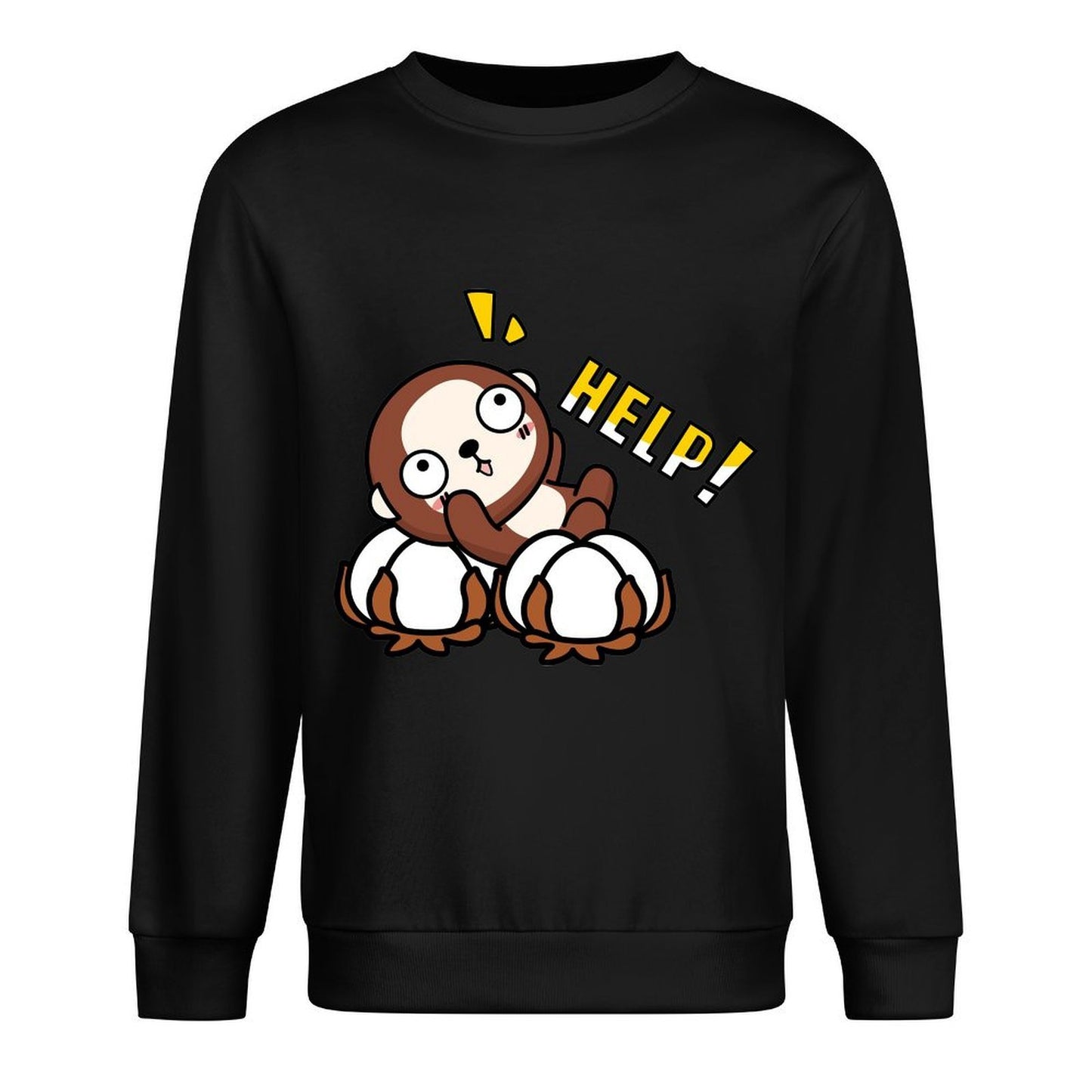 Front Patterned Long Sleeve TopCrew Neck StreetStyle