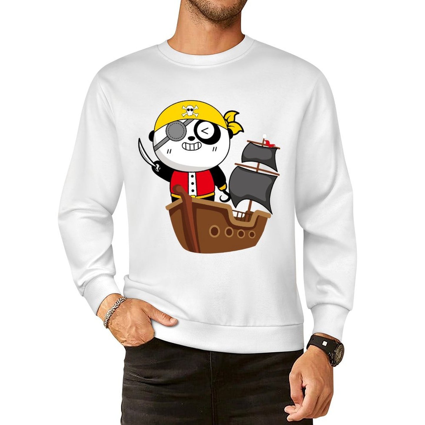 Front Patterned Long Sleeve TopNeat Relaxed Fit