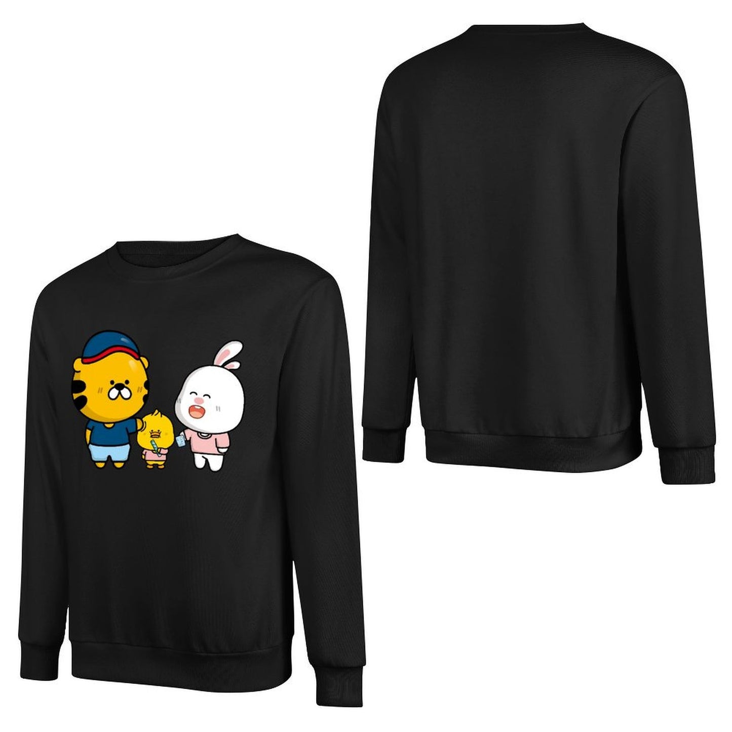 Front Patterned Long Sleeve TopOversized LooseFit