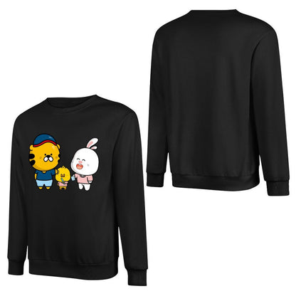 Front Patterned Long Sleeve TopOversized LooseFit