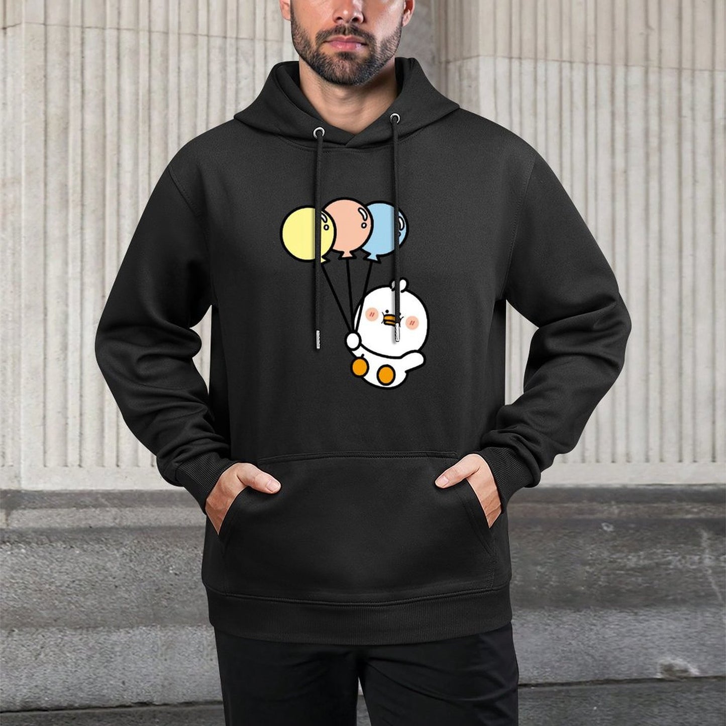 Heat-Transfer Simple Front Graphic Hoodies