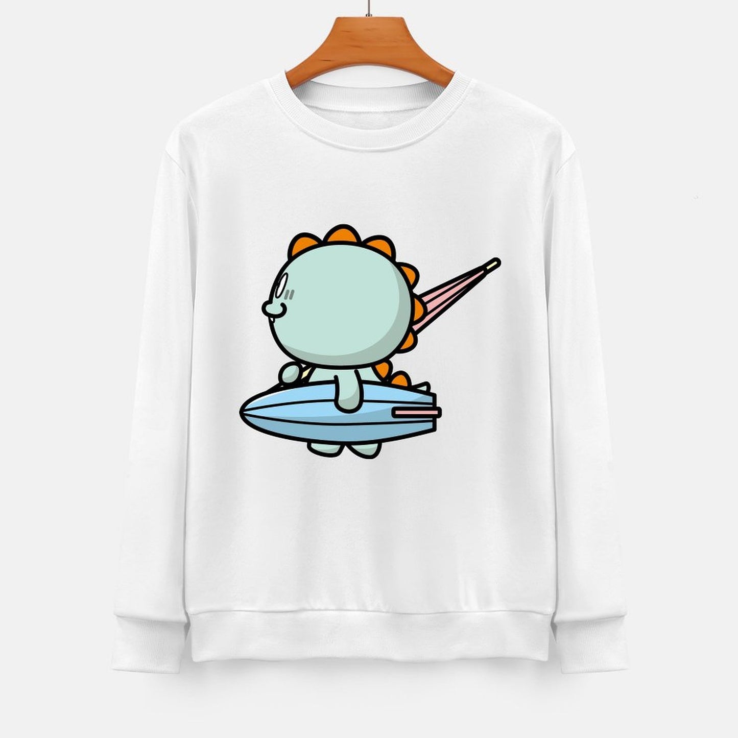 Front Patterned Long Sleeve TopColorfast Retro