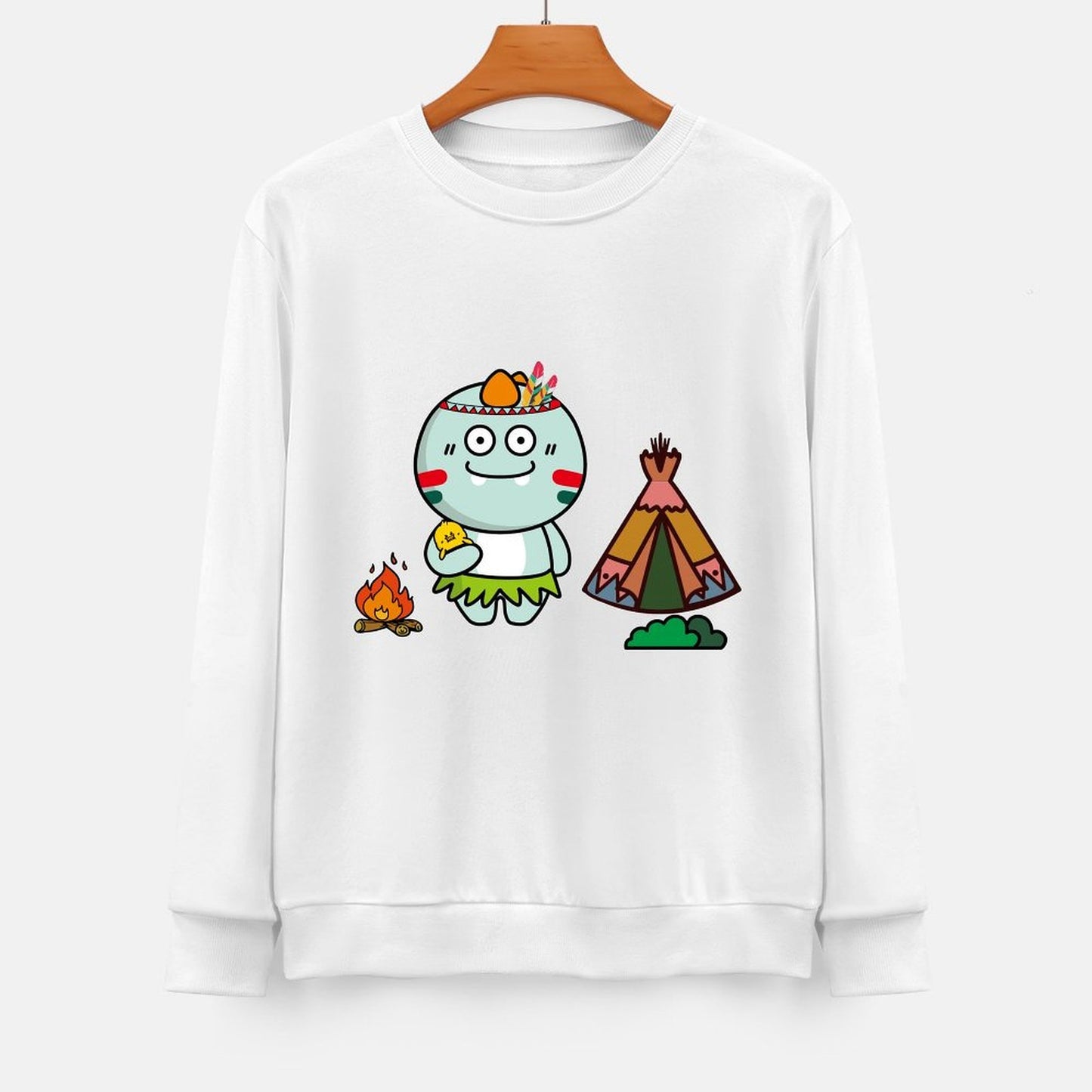 Front Patterned Long Sleeve TopSignature Soft-Touch