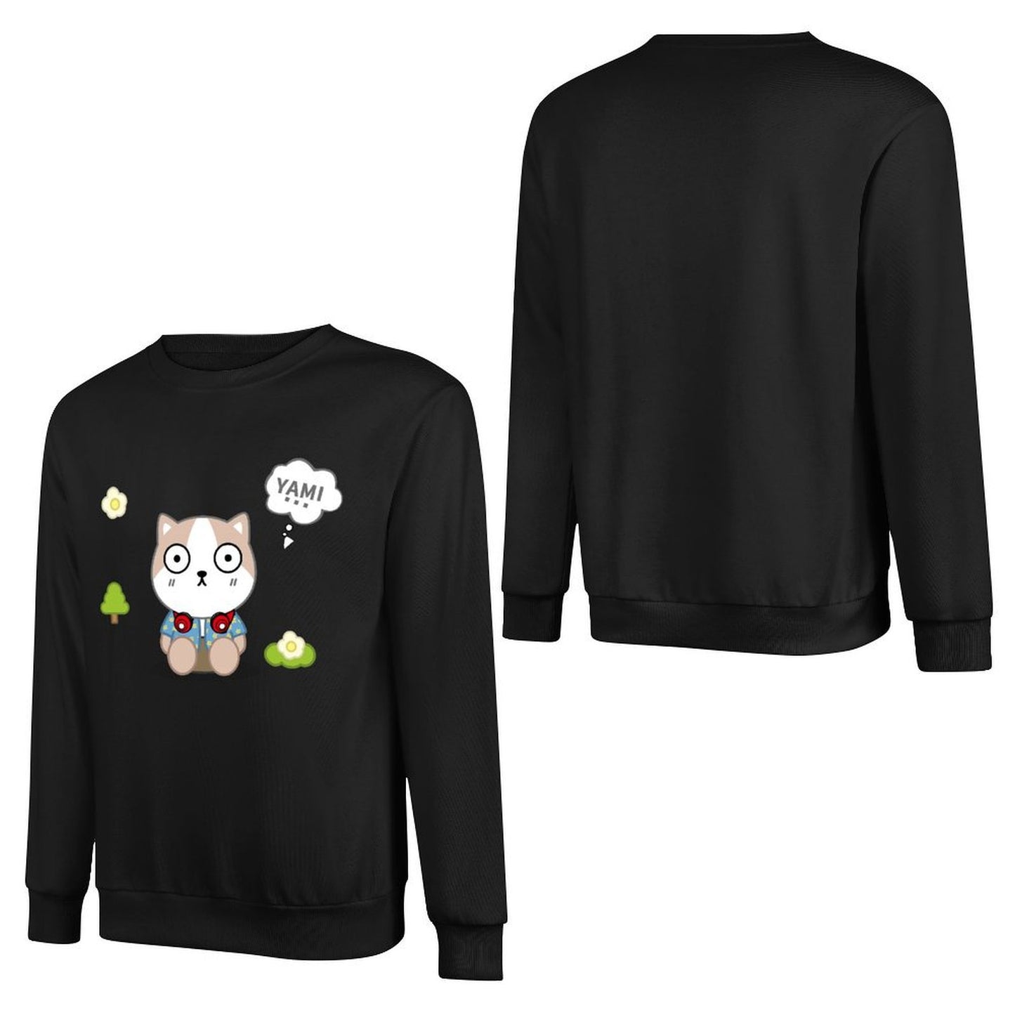 Front Patterned Long Sleeve TopCrewneck BasicSeries