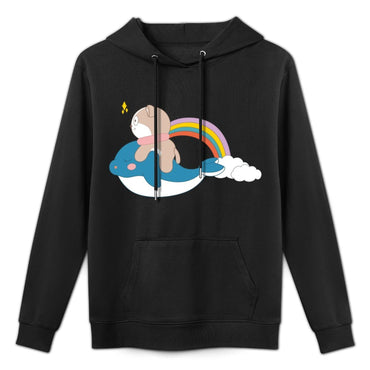 Crew Neck Minimalist Front Graphic Hoodies