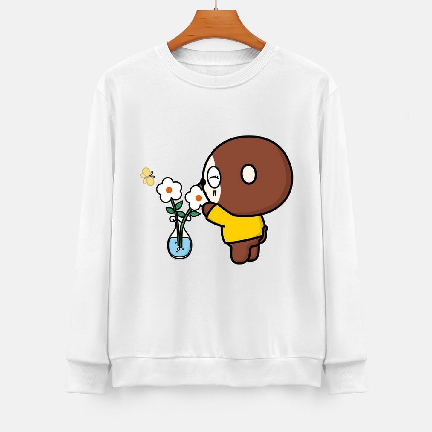 Front Patterned Long Sleeve TopSeamless Wrinkle-Free