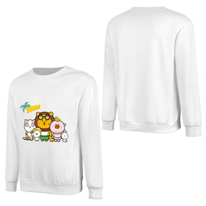 Front Patterned Long Sleeve Top Minimal Crewneck