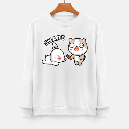 Front Patterned Long Sleeve TopFade-Proof Heat-Transfer