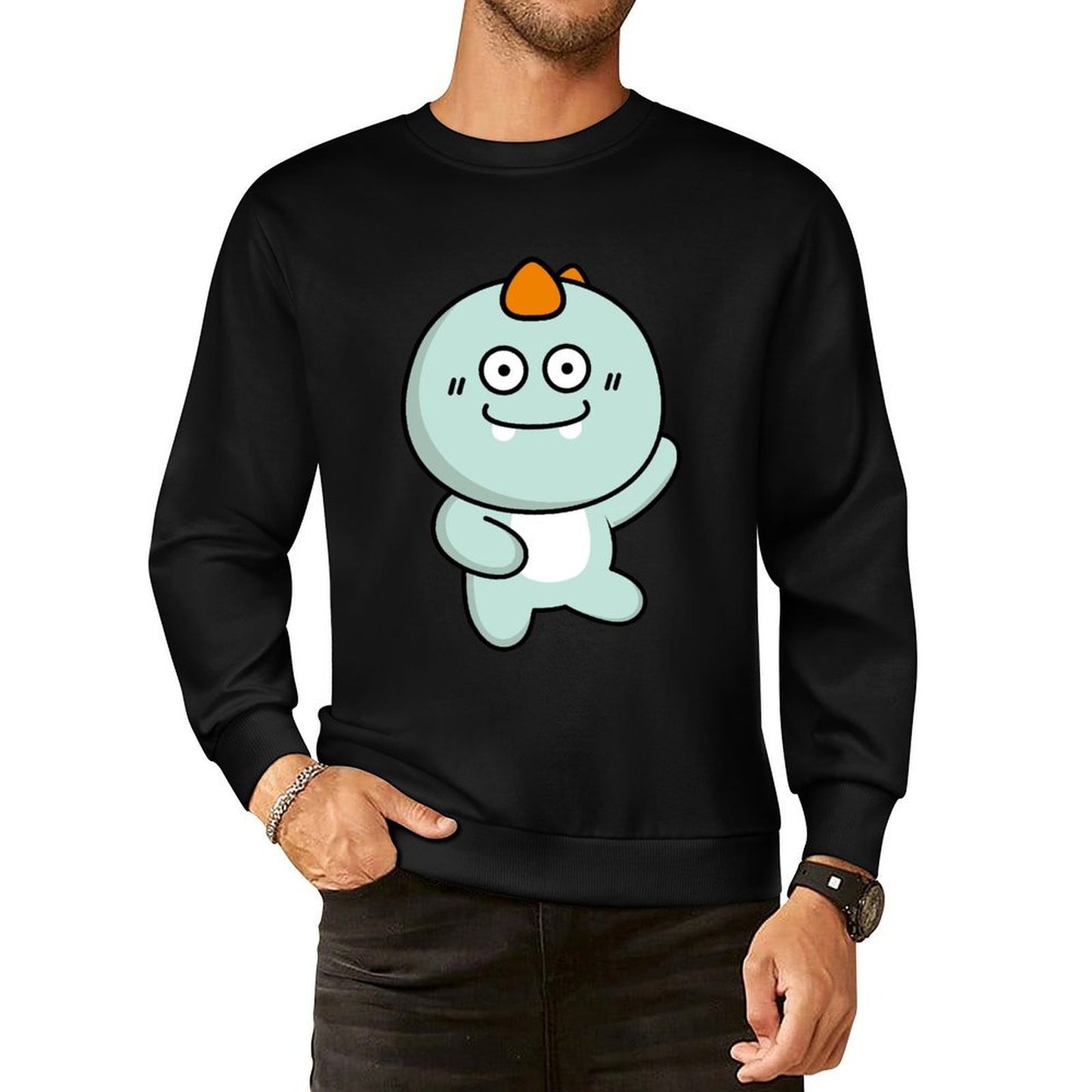 Front Patterned Long Sleeve TopActiveWear RelaxFit