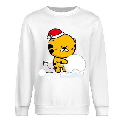 Front Patterned Long Sleeve TopSport Crew Neck