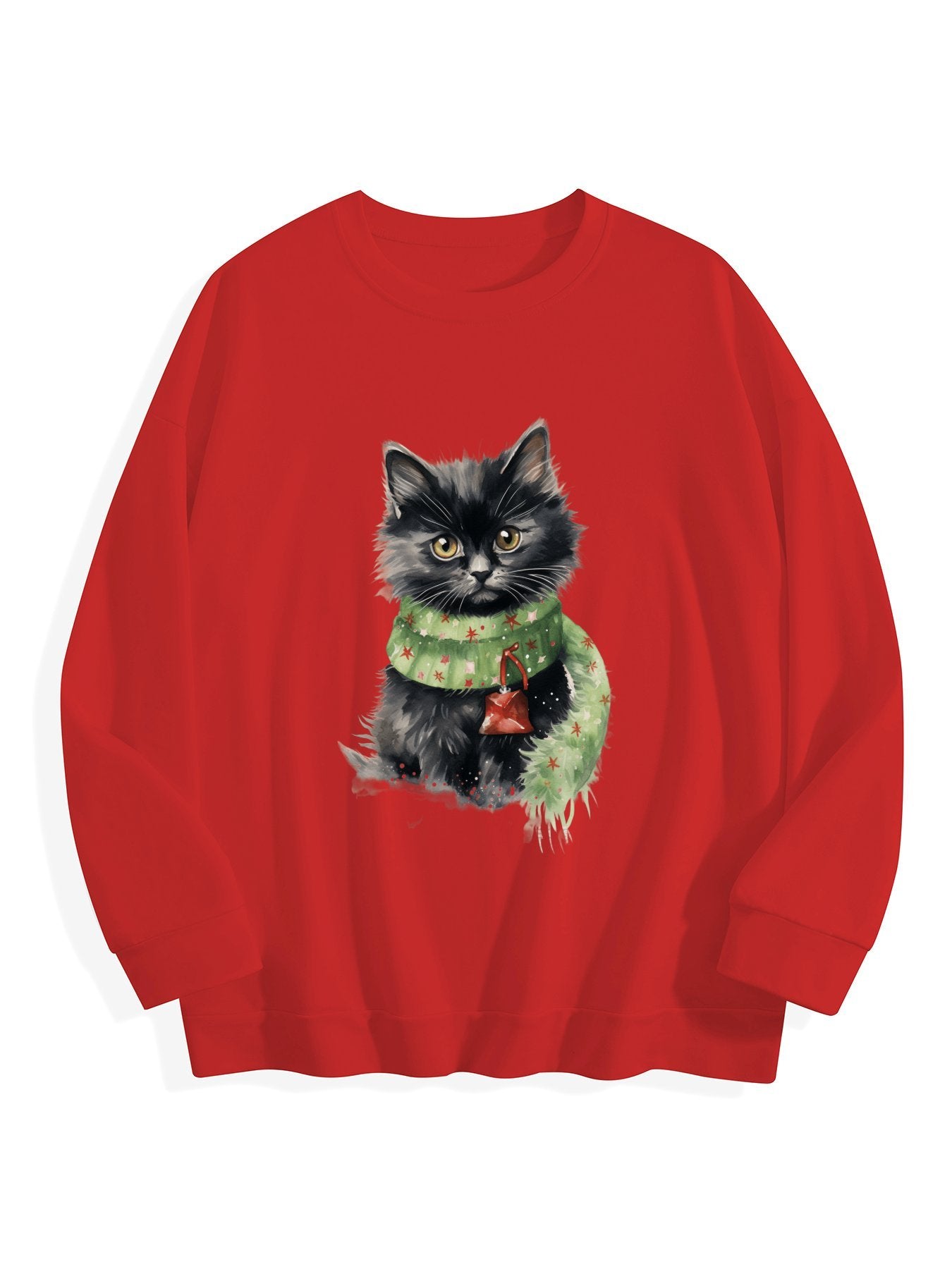Customizable Christmas-themed long-sleeved Christmas Black CAT