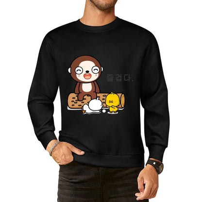 Front Patterned Long Sleeve TopMinimal Oversized