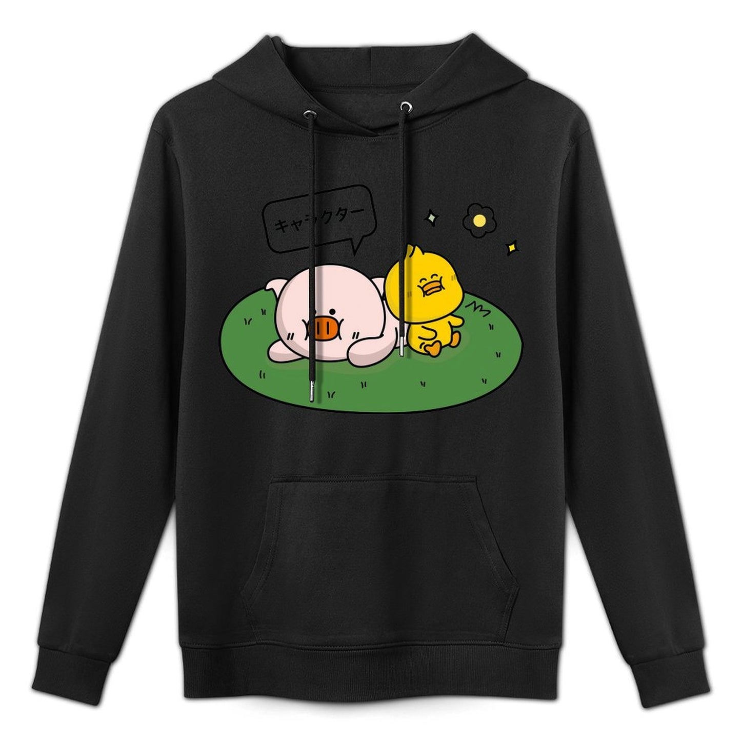 LooseFit Tear-Resistant Front Graphic Hoodies