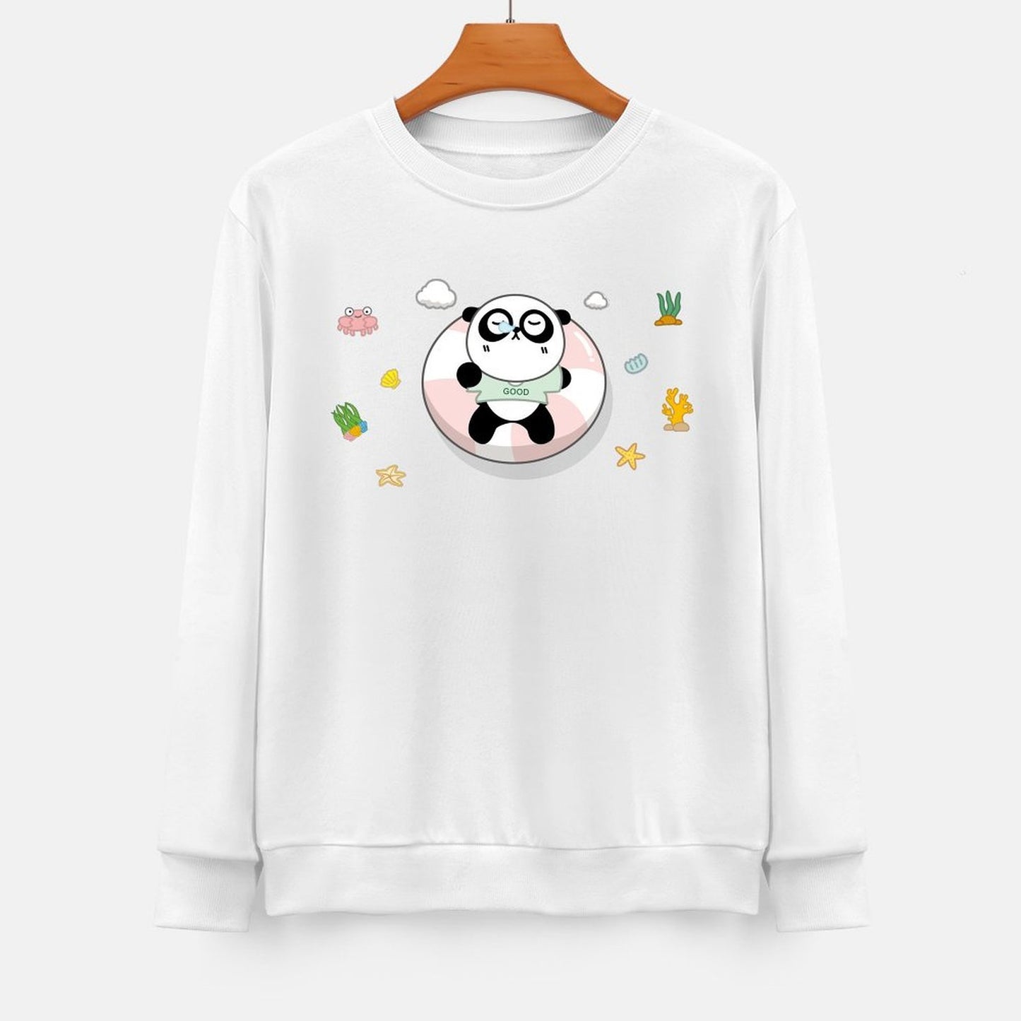 Front Patterned Long Sleeve TopSoft Easy-Care