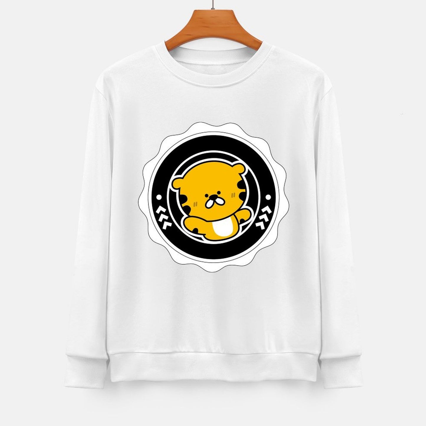 Front Patterned Long Sleeve TopFundraising Double-Stitched