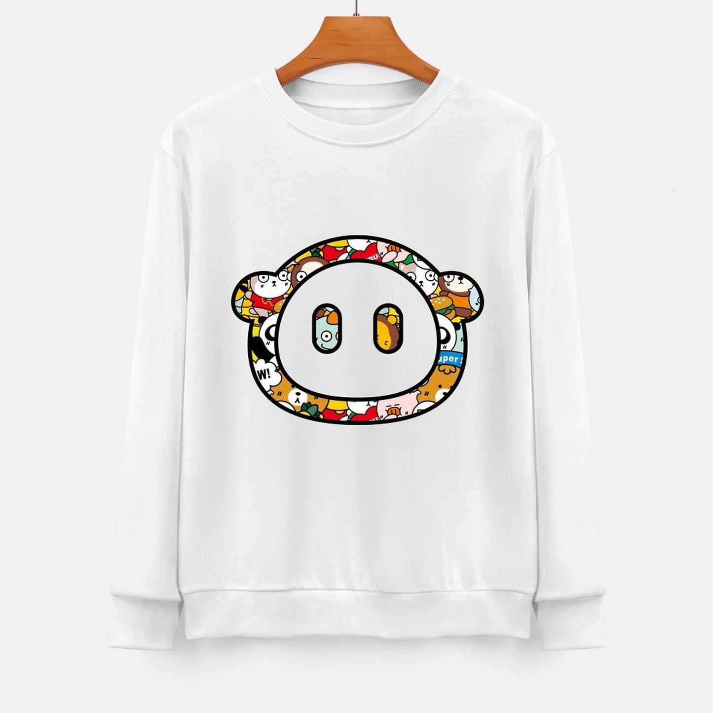 Front Patterned Long Sleeve TopBasic Classic Fit