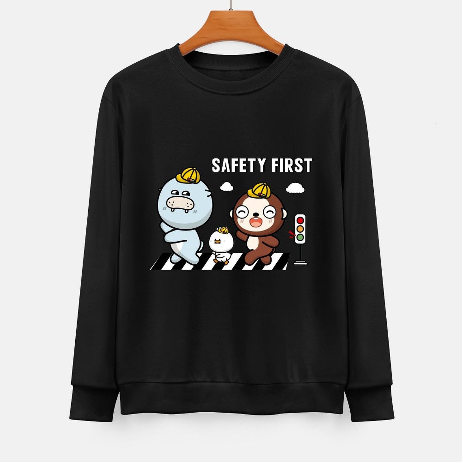  Front Patterned Long Sleeve TopHigh-Quality Relaxed Fit