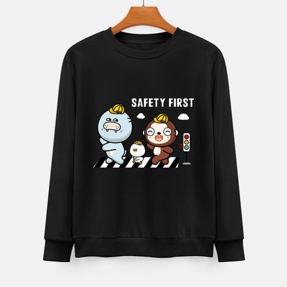  Front Patterned Long Sleeve TopHigh-Quality Relaxed Fit