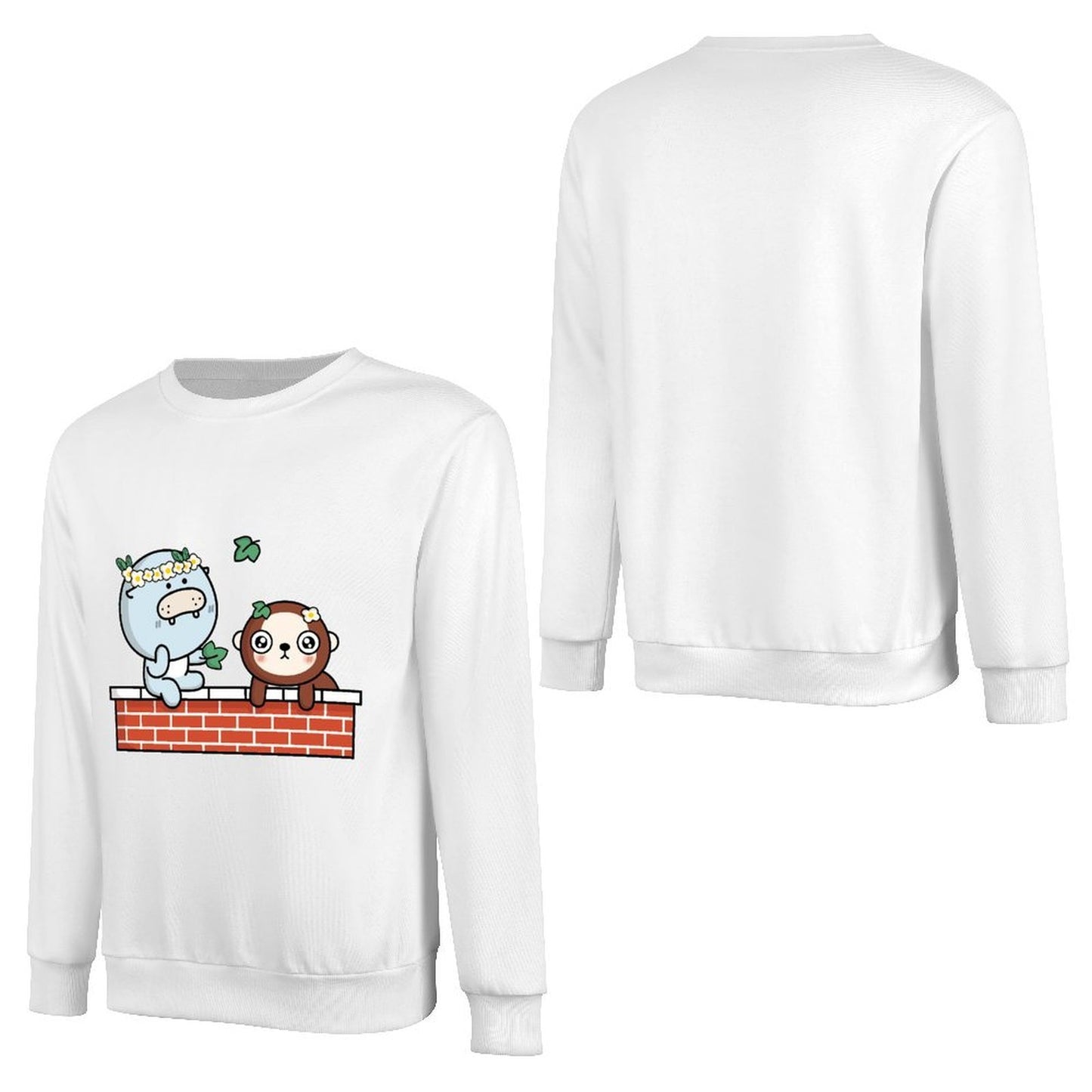 Front Patterned Long Sleeve TopSoftFeel Sharp