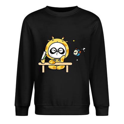Front Patterned Long Sleeve TopNeutral Crisp Print