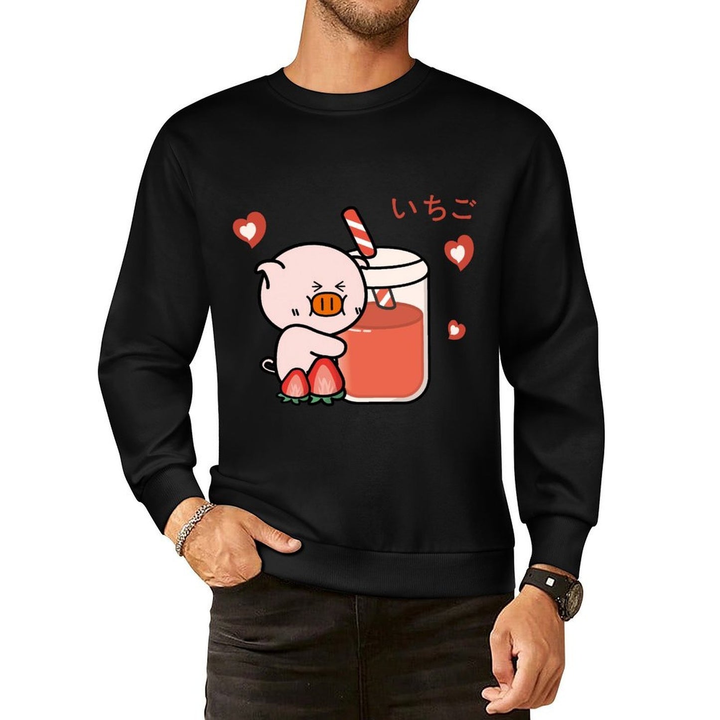 Front Patterned Long Sleeve TopStreetFit 100% Cotton